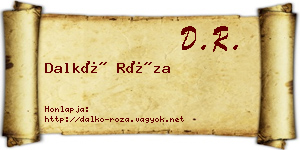 Dalkó Róza névjegykártya